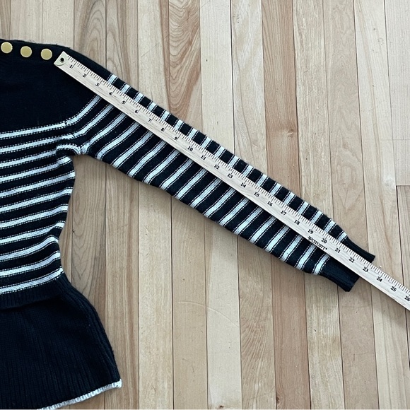 Broome Street Kate Spade Striped Peplum Cashmere Blend Knit Sweater - Sz XS - Picture 13 of 16